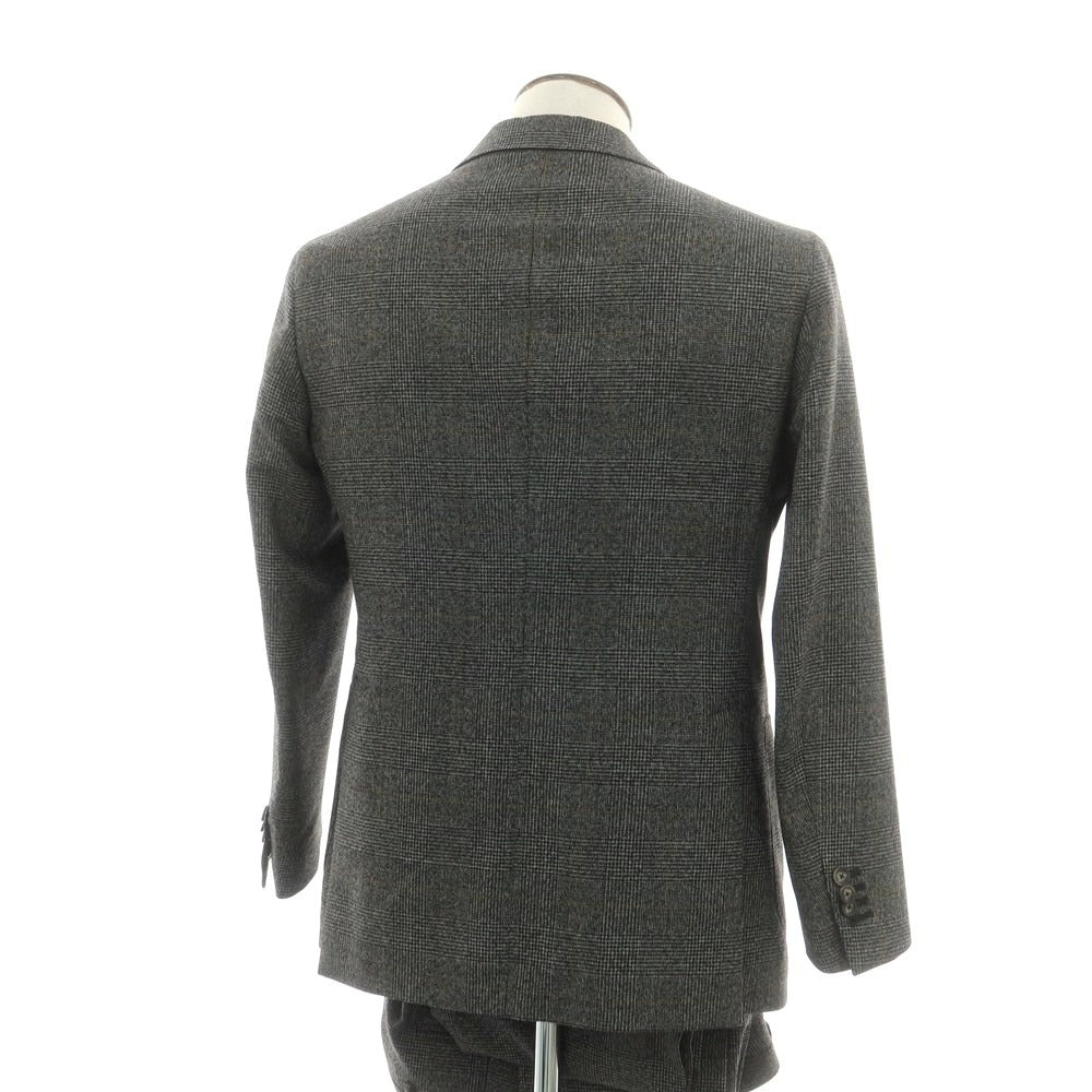 【中古】タリアトーレ TAGLIATORE ウール チェック 2つボタンスーツ ダークグレーxイエロー【 50 】【 状態ランクA 】【 メンズ 】