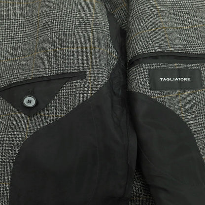 【中古】タリアトーレ TAGLIATORE ウール チェック 2つボタンスーツ ダークグレーxイエロー【 50 】【 状態ランクA 】【 メンズ 】