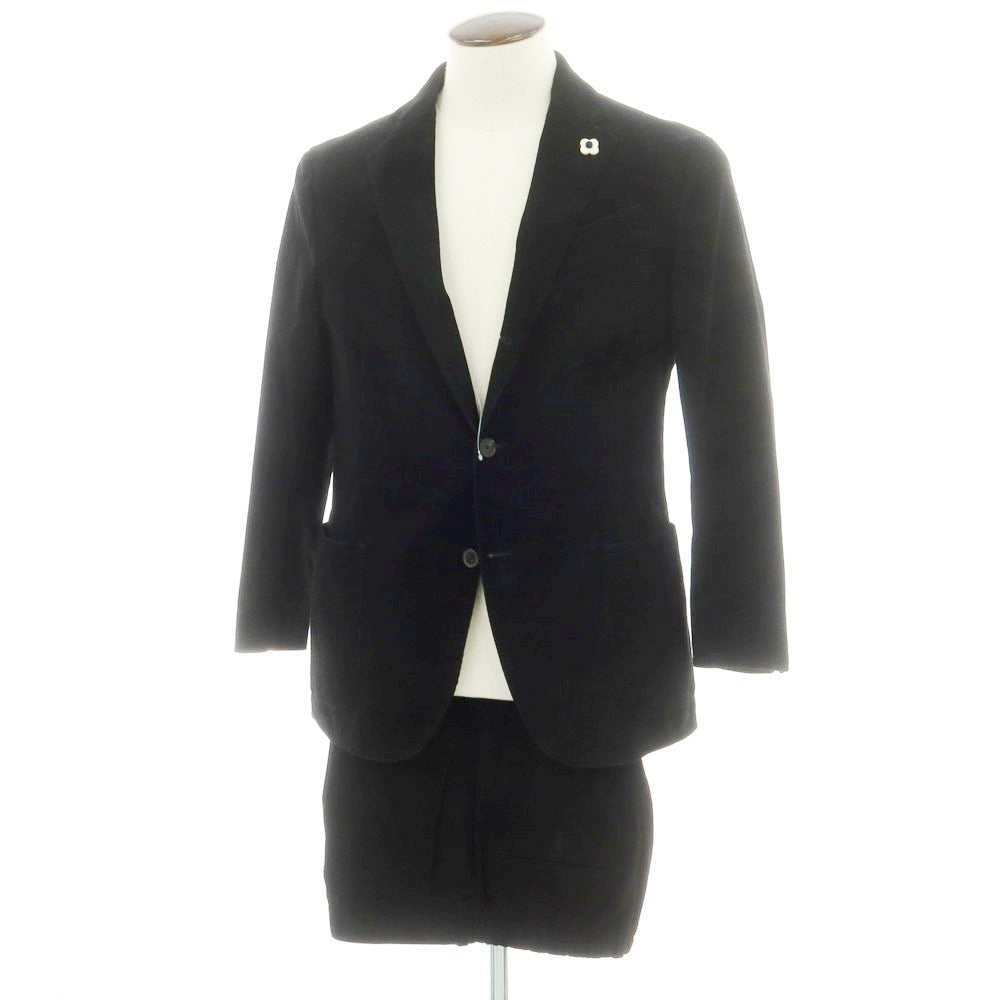 【中古】ラルディーニ LARDINI コットンウールコーデュロイ 3つボタンスーツ ブラック【 50 】【 状態ランクB 】【 メンズ 】