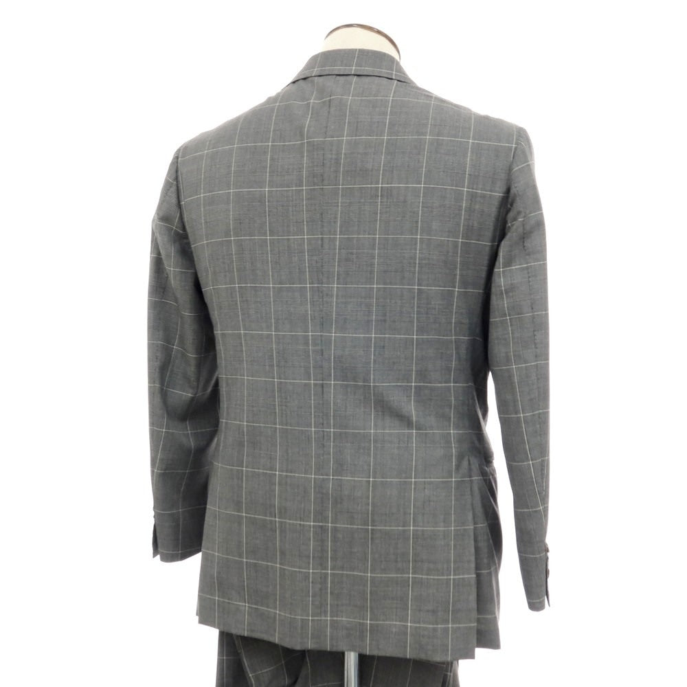 【中古】ティト アレグレット TITO ALLEGRETTO ウール チェック 3つボタンスーツ ライトグレー【 サイズ50 】【 状態ランクB 】【 メンズ 】 [BPD]