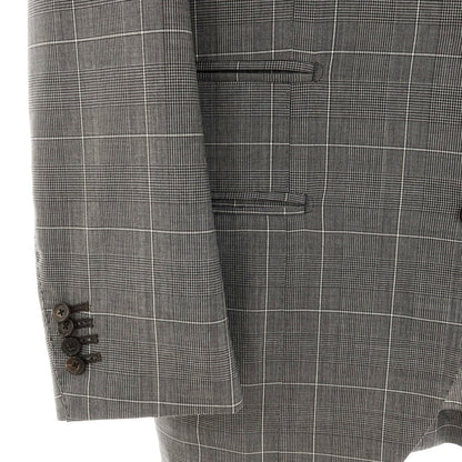 【中古】ティト アレグレット TITO ALLEGRETTO ウール チェック 3つボタンスーツ ライトグレー【サイズ50】【 状態ランクB 】【 メンズ 】