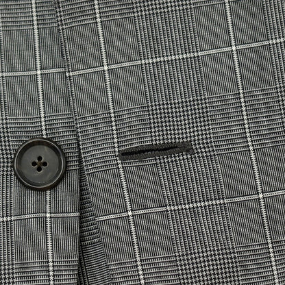 【中古】ティト アレグレット TITO ALLEGRETTO ウール チェック 3つボタンスーツ ライトグレー【サイズ50】【 状態ランクB 】【 メンズ 】