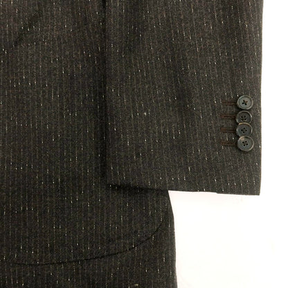 【中古】ティト アレグレット TITO ALLEGRETTO ウール ストライプ 3つボタンスーツ ダークブラウン【 50 】【 状態ランクB 】【 メンズ 】