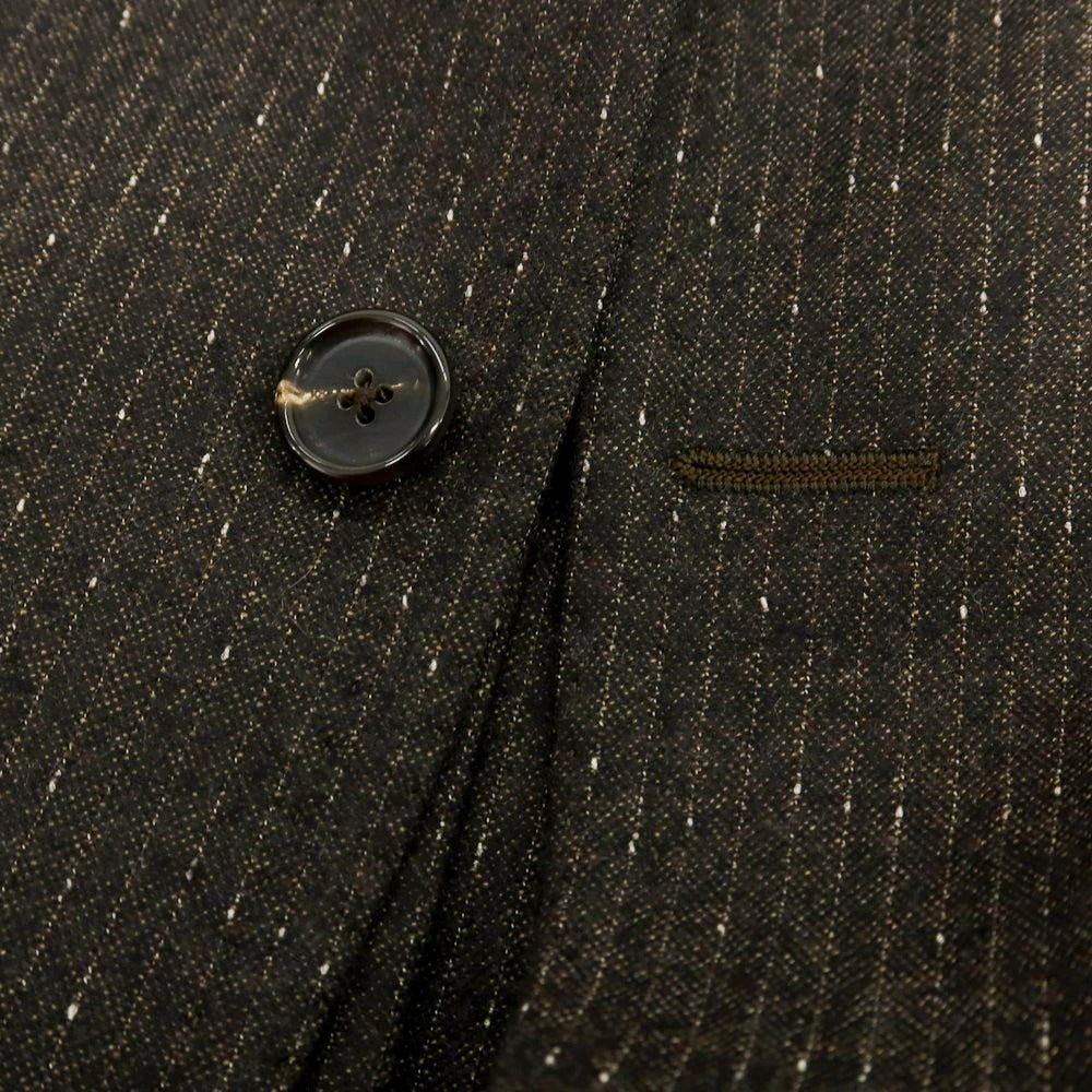 【中古】ティト アレグレット TITO ALLEGRETTO ウール ストライプ 3つボタンスーツ ダークブラウン【 50 】【 状態ランクB 】【 メンズ 】