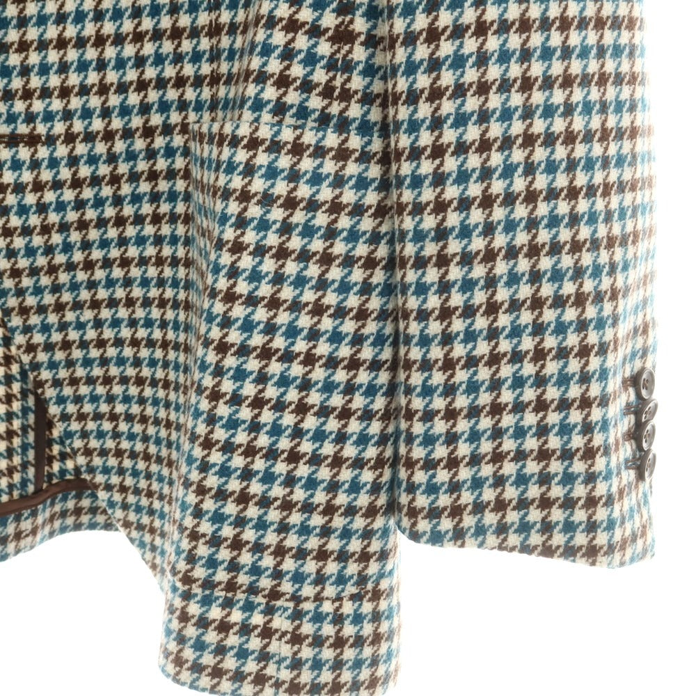 【中古】タリアトーレ TAGLIATORE ウールナイロン ガンクラブチェック 2B テーラードジャケット ブルーxホワイト【 50 】【 状態ランクB 】【 メンズ 】