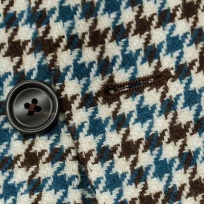 【中古】タリアトーレ TAGLIATORE ウールナイロン ガンクラブチェック 2B テーラードジャケット ブルーxホワイト【 50 】【 状態ランクB 】【 メンズ 】 [APD]