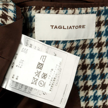 【中古】タリアトーレ TAGLIATORE ウールナイロン ガンクラブチェック 2B テーラードジャケット ブルーxホワイト【 50 】【 状態ランクB 】【 メンズ 】