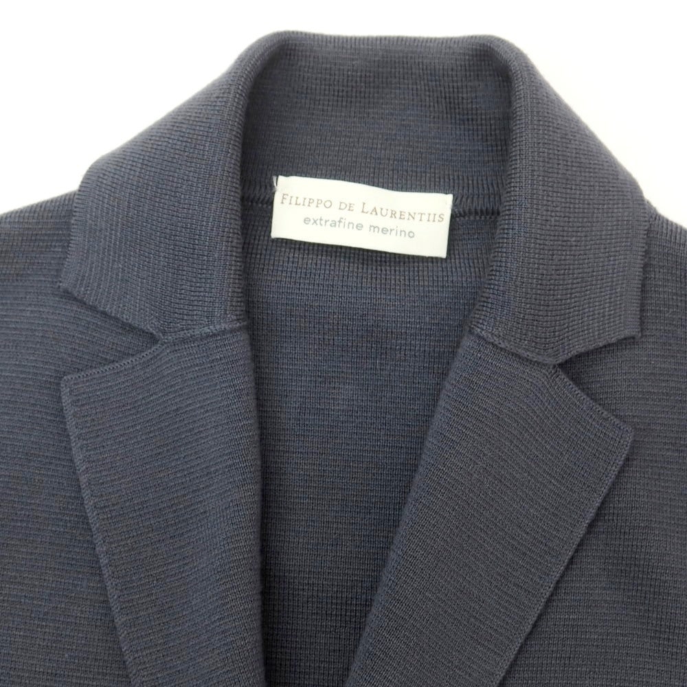 【中古】フィリッポ デ ローレンティス FILIPPO DE LAURENTIIS ウール ダブル6B ニットジャケット グレー【 50 】【 状態ランクB 】【 メンズ 】