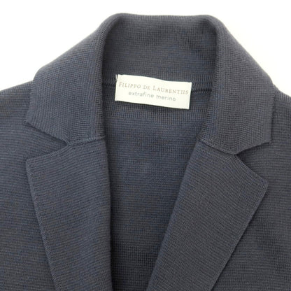 【中古】フィリッポ デ ローレンティス FILIPPO DE LAURENTIIS ウール ダブル6B ニットジャケット グレー【 50 】【 状態ランクB 】【 メンズ 】