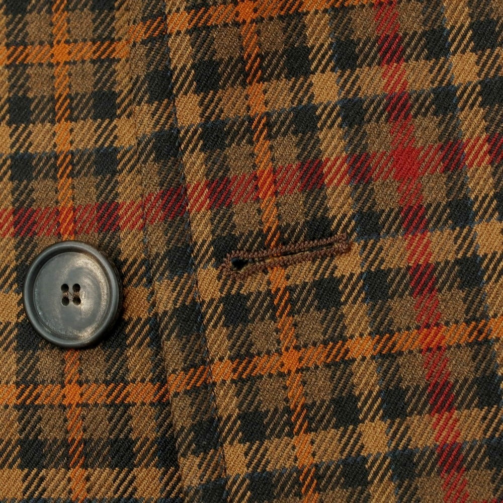 【中古】タリアトーレ TAGLIATORE ウール チェック ダブルブレストコート ブラウンxレッド【 46 】【 状態ランクC 】【 メンズ 】