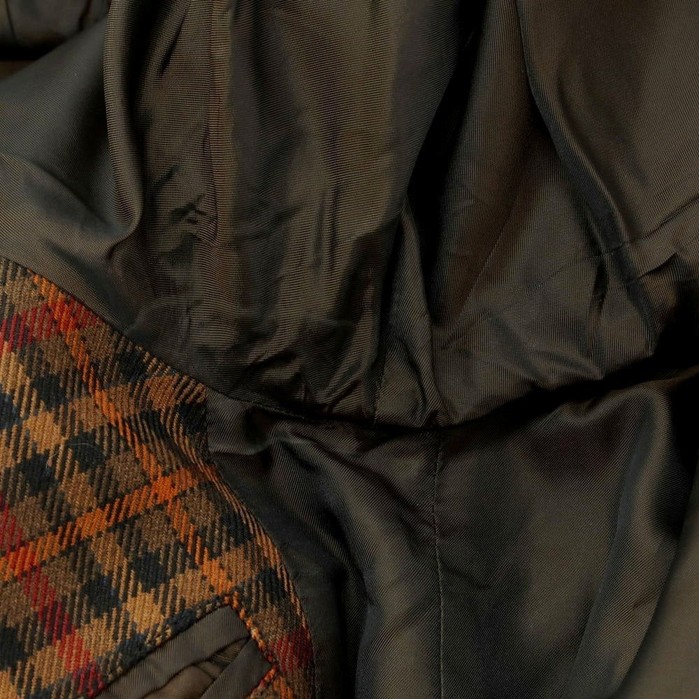 【中古】タリアトーレ TAGLIATORE ウール チェック ダブルブレストコート ブラウンxレッド【 46 】【 状態ランクC 】【 メンズ 】