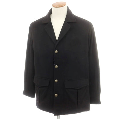 【中古】サルトリオ Sartorio カシミヤ テーラードジャケット型 ブルゾン ブラック【 表記なし（M位） 】【 状態ランクC 】【 メンズ 】