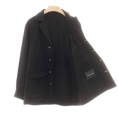 【中古】サルトリオ Sartorio カシミヤ テーラードジャケット型 ブルゾン ブラック【 表記なし（M位） 】【 状態ランクC 】【 メンズ 】