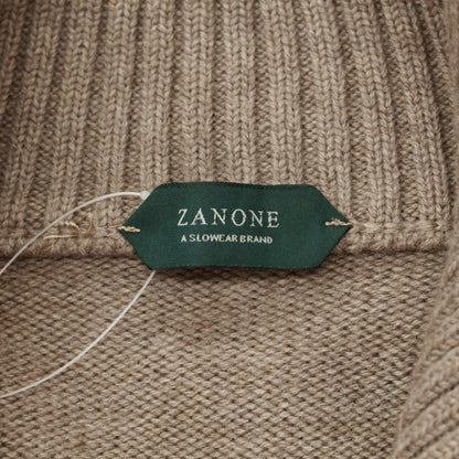 【中古】ザノーネ ZANONE CHIOTO キョート ミドルゲージ ウール スタンドカラー カーディガン トープ系【 50 】【 状態ランクB 】【 メンズ 】