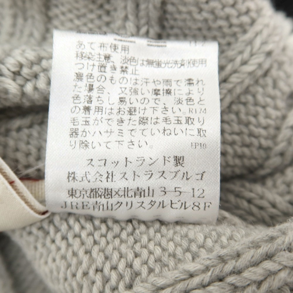 【中古】マック ジョージ Mc George ケーブル編み コットン チルデン Vネック プルオーバーニット ライトグレー【サイズ42】【 状態ランクB 】【 メンズ 】
