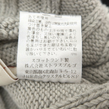 【中古】マック ジョージ Mc George ケーブル編み コットン チルデン Vネック プルオーバーニット ライトグレー【サイズ42】【 状態ランクB 】【 メンズ 】