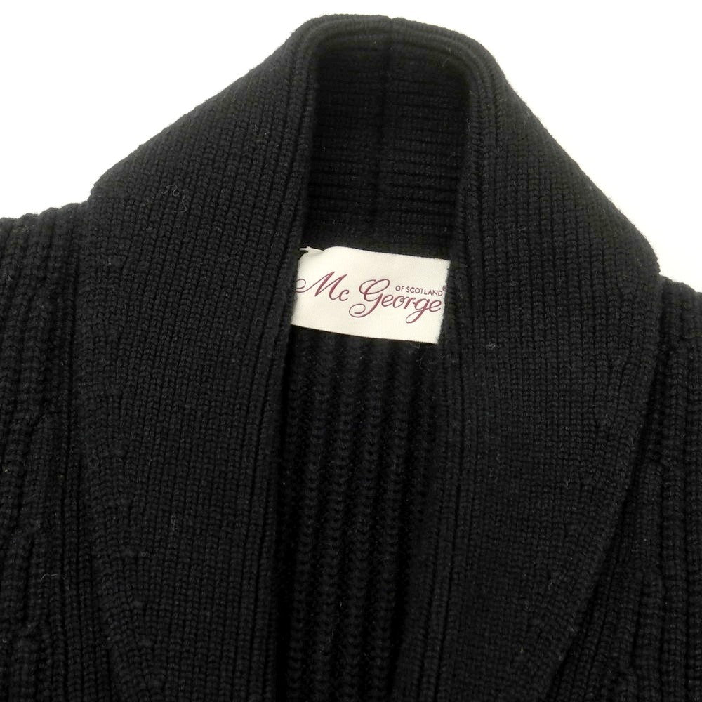 【中古】マック ジョージ Mc George ウールカシミヤ ショールカラー カーディガン ブラック【サイズ42】【 状態ランクB 】【 メンズ 】[CPD]