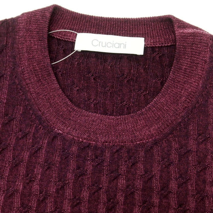【中古】クルチアーニ CRUCIANI ウール クルーネック プルオーバーニット パープル【 50 】【 状態ランクA 】【 メンズ 】