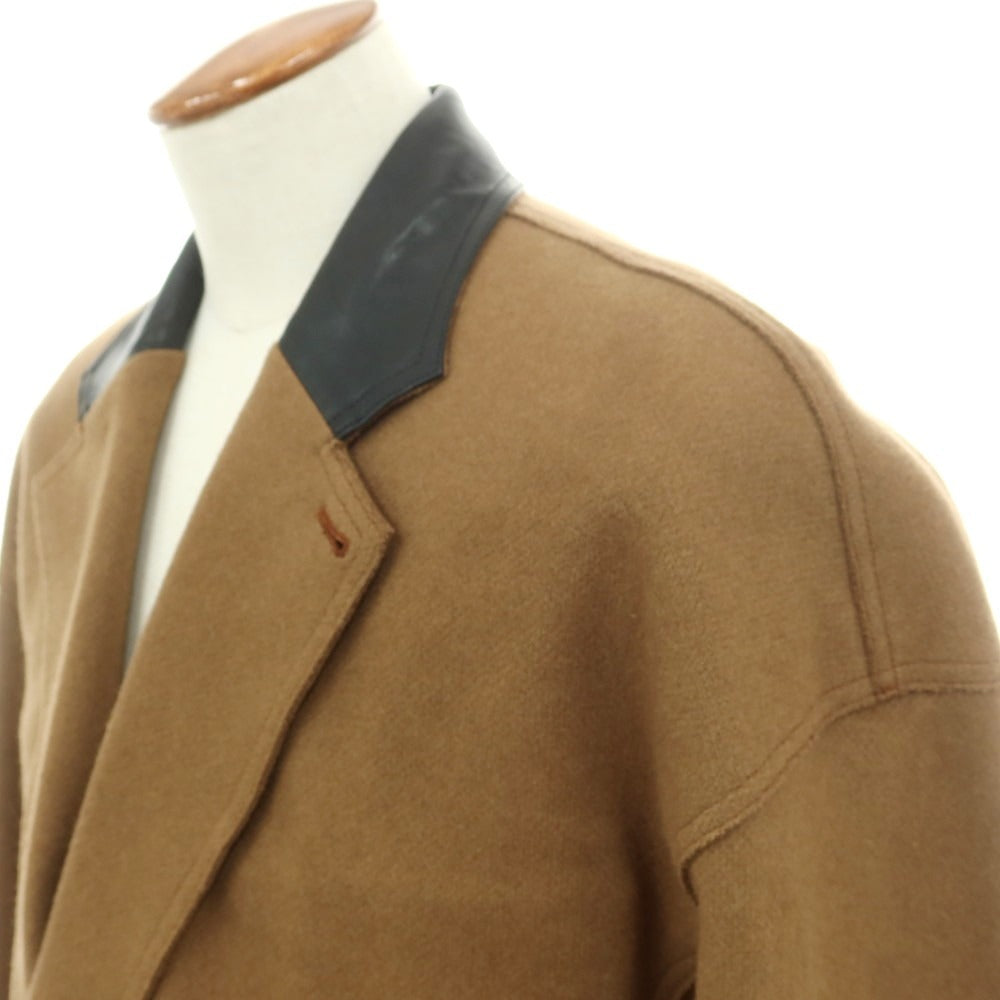 【中古】ザステノ The steno ウールカシミヤ チェスターフィールドコート ブラウン【 46 】【 状態ランクA 】【 メンズ 】