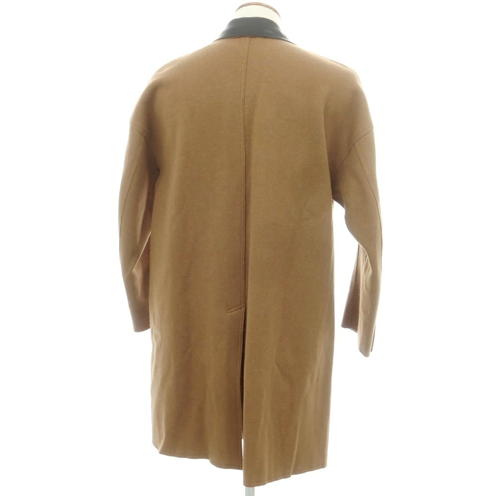 【中古】ザステノ The steno ウールカシミヤ チェスターフィールドコート ブラウン【 46 】【 状態ランクA 】【 メンズ 】