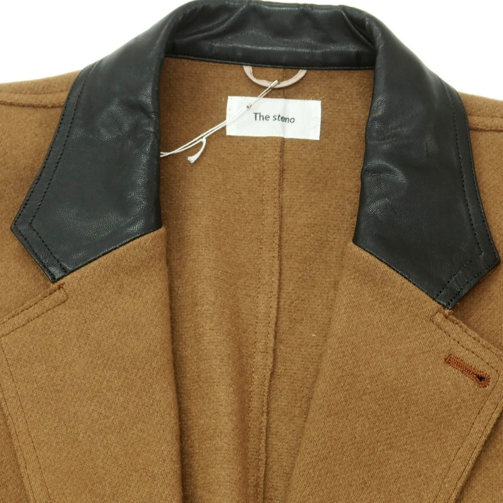 【中古】ザステノ The steno ウールカシミヤ チェスターフィールドコート ブラウン【 46 】【 状態ランクA 】【 メンズ 】