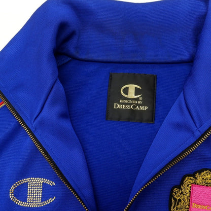 【中古】ドレスキャンプ DRESSCAMP × champion スタンドカラー ダブルジップ ジャージ ブルー【 46 】【 状態ランクC 】【 メンズ 】