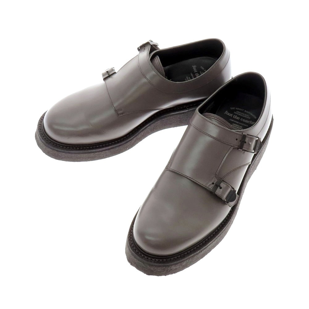 【中古】フットザコーチャー foot the coacher ダブルモンク ラバーソールシューズ グレー【 25E 】【 状態ランクB 】【 メンズ 】