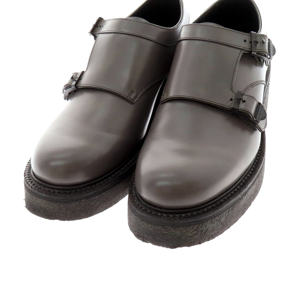 【中古】フットザコーチャー foot the coacher ダブルモンク ラバーソールシューズ グレー【サイズ25E】【 状態ランクB 】【 メンズ 】[CPD]