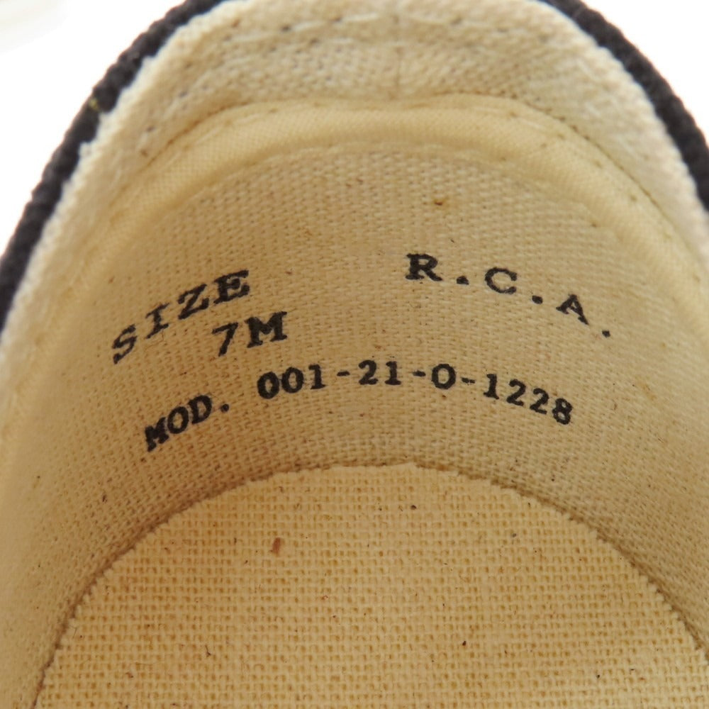 【中古】【未使用】アールシーエーフットウェア R.C.A.F キャンバス スニーカー ブラックxホワイト【 7M 】【 状態ランクS 】【 メンズ 】