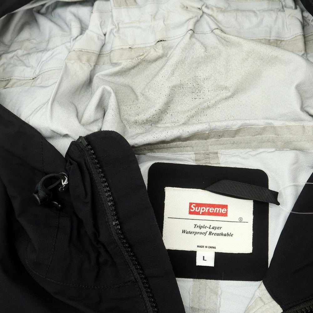 【中古】シュプリーム Supreme 2017年春夏 Taped Seam Jacket ナイロン マウンテンパーカー ブラック【 L 】【 状態ランクD 】【 メンズ 】