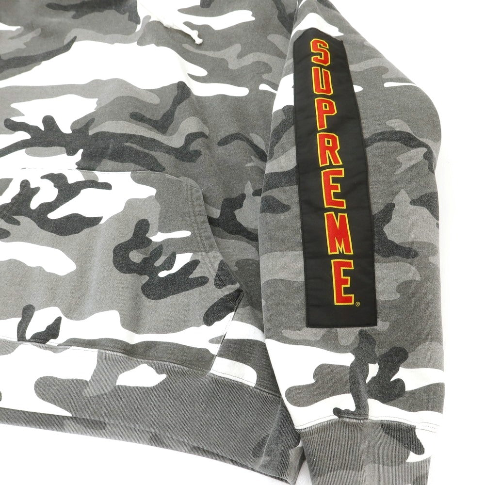 【中古】シュプリーム Supreme 2025年秋冬 Woven Patches Hooded Sweatshirt カモフラ パーカー グレーxホワイト【 XL 】【 状態ランクB 】【 メンズ 】