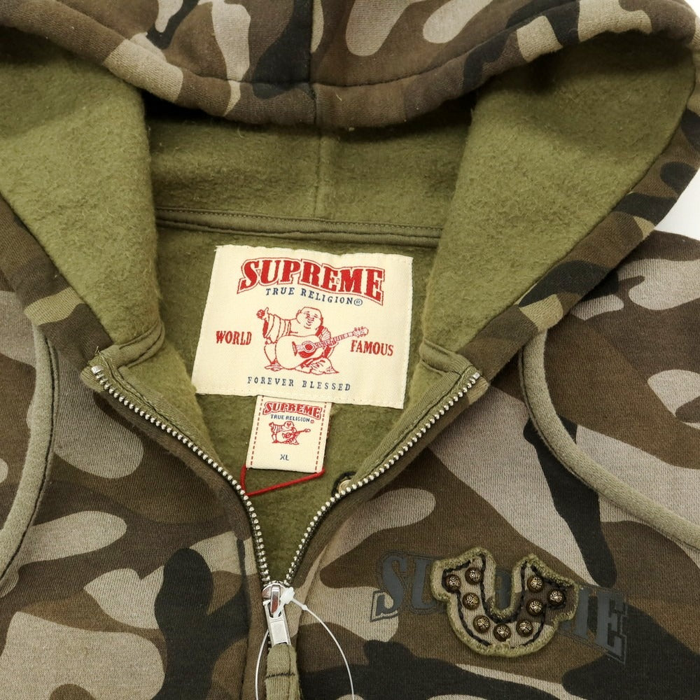 【中古】シュプリーム Supreme x True Religion 2025年秋冬 Zip Up Hooded Sweatshirt パーカー グリーン系【サイズXL】【 状態ランクA 】【 メンズ 】[CPD]