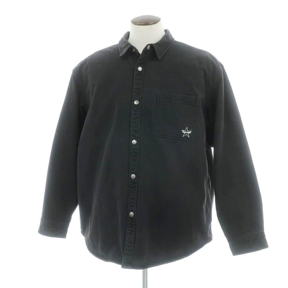 【中古】シュプリーム Supreme 2025年秋冬 Quilted Lined Denim Snap Shirt コットン カジュアルシャツ ブラック【サイズXL】【 状態ランクA 】【 メンズ 】[CPD]