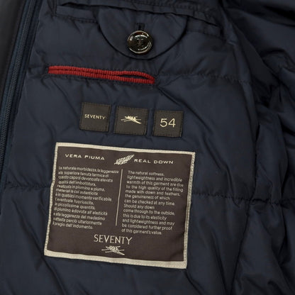 【中古】セブンティ SEVENTY ポリエステル 2WAY ダウンコート ダークネイビー【 54 】【 状態ランクC 】【 メンズ 】