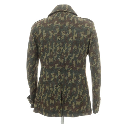 【中古】ジャンカルロロッシ GIAN CARLO ROSSI ポリエステルコットン カモフラージュ柄 ピーコート オリーブ【 54 】【 状態ランクB 】【 メンズ 】