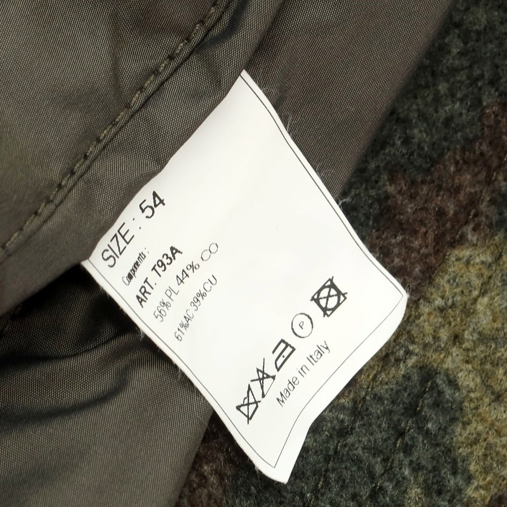 【中古】ジャンカルロロッシ GIAN CARLO ROSSI ポリエステルコットン カモフラージュ柄 ピーコート オリーブ【 54 】【 状態ランクB 】【 メンズ 】