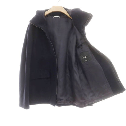 【中古】イーヴォ Hevo ウールポリエステルナイロン ダブルジップ フーデッドブルゾン ネイビー【 54 】【 状態ランクB 】【 メンズ 】 [APD]