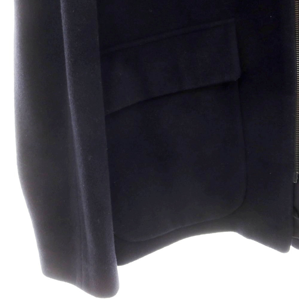 【中古】イーヴォ Hevo ウールポリエステルナイロン ダブルジップ フーデッドブルゾン ネイビー【サイズ54】【 状態ランクB 】【 メンズ 】[CPD]