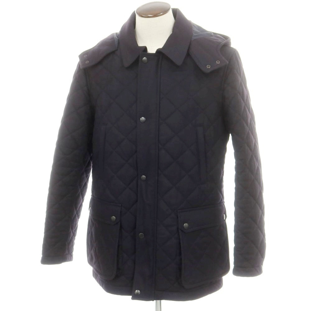 【中古】フレンチアイ FRENCHEYE Thermore ウールポリエスエルカシミヤ キルティングブルゾン ダークネイビー【 44 】【 状態ランクB 】【 メンズ 】