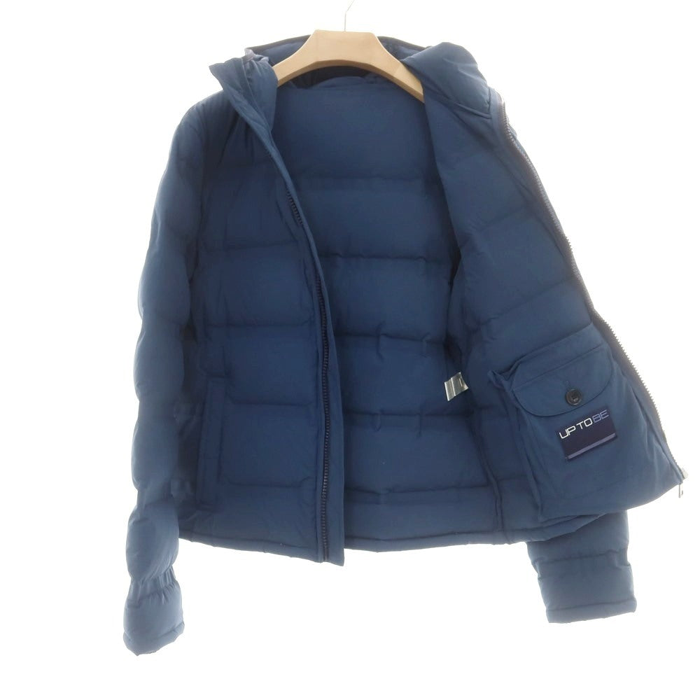 【中古】アップトゥービー UP TO BE ナイロンポリウレタン フーデッド ダウンジャケット ブルー【 54 】【 状態ランクC 】【 メンズ 】