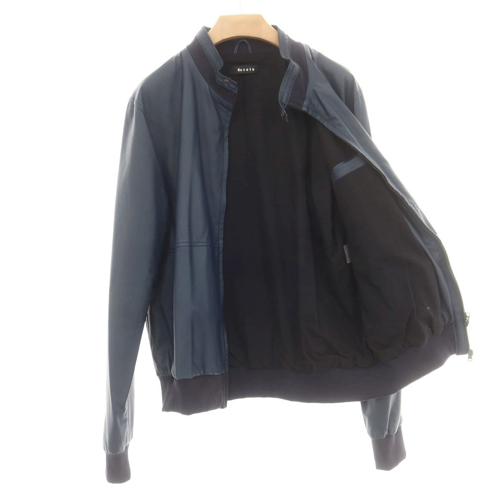 【中古】ダクテ DACUTE ダブルジップ レザーブルゾン ライトネイビー【 56 】【 状態ランクB 】【 メンズ 】