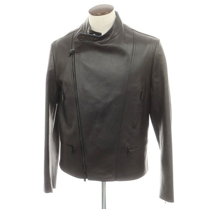 【中古】エルマンノ シェルヴィーノ ERMANNO SCERVINO ラムスキンレザー ライダースジャケット ブラックブラウン【 54 】【 状態ランクB 】【 メンズ 】