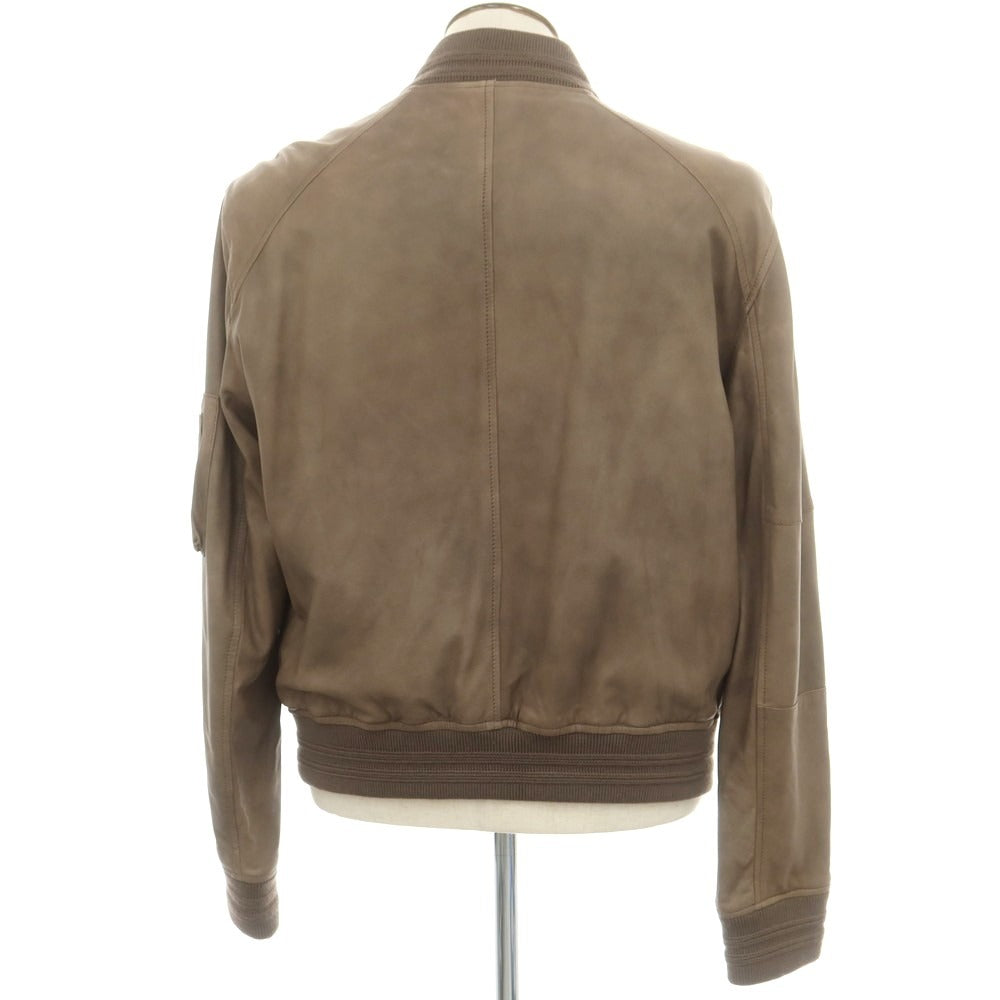 【中古】Vintage De Luxe ダブルジップ レザーブルゾン ダークベージュ【 54 】【 状態ランクC 】【 メンズ 】