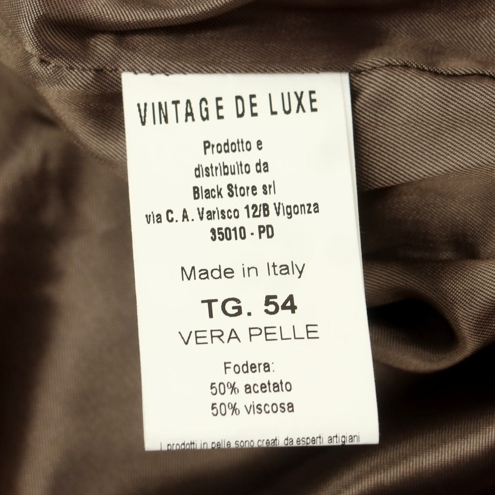 【中古】Vintage De Luxe ダブルジップ レザーブルゾン ダークベージュ【 54 】【 状態ランクC 】【 メンズ 】