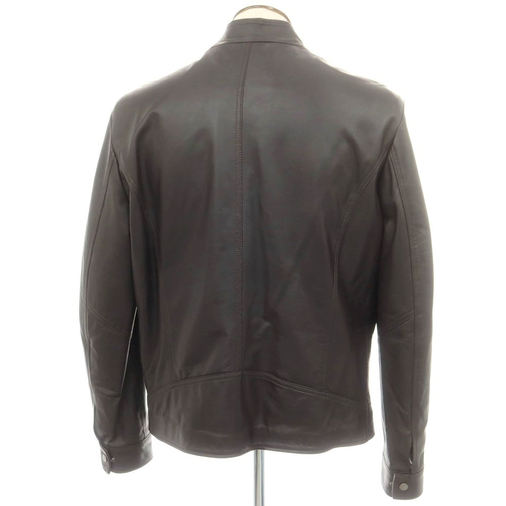 【中古】マスターペレ MASTERPELLE レザー 中綿入り シングル ライダースジャケット ダークブラウン【 XXL 】【 状態ランクB 】【 メンズ 】