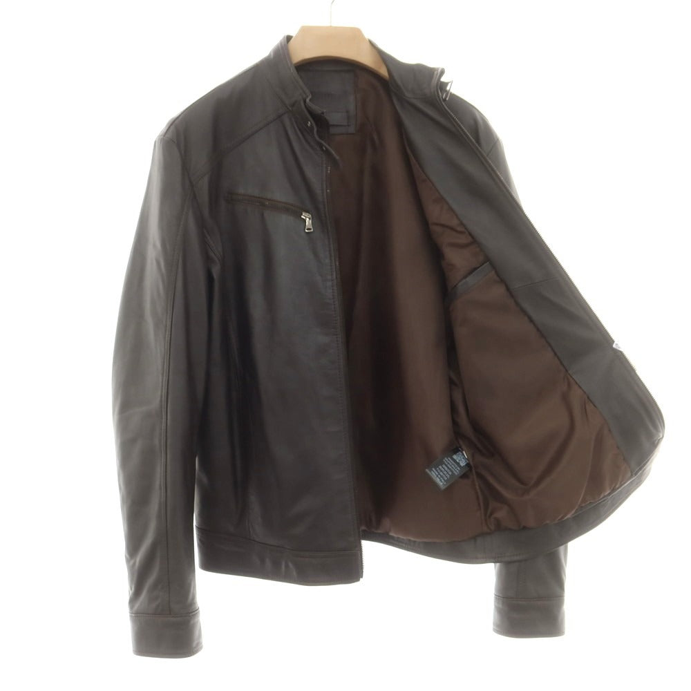 【中古】マスターペレ MASTERPELLE レザー 中綿入り シングル ライダースジャケット ダークブラウン【 XXL 】【 状態ランクB 】【 メンズ 】