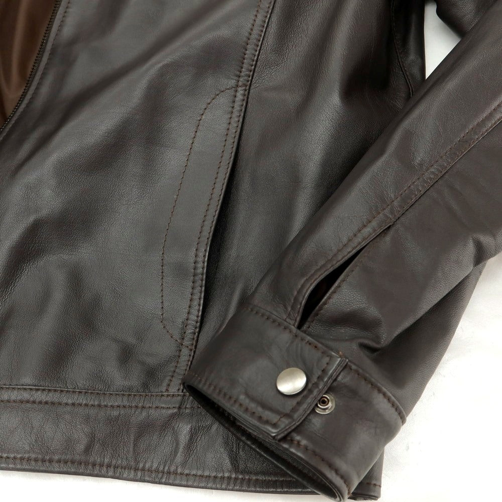 【中古】マスターペレ MASTERPELLE レザー 中綿入り シングル ライダースジャケット ダークブラウン【 XXL 】【 状態ランクB 】【 メンズ 】