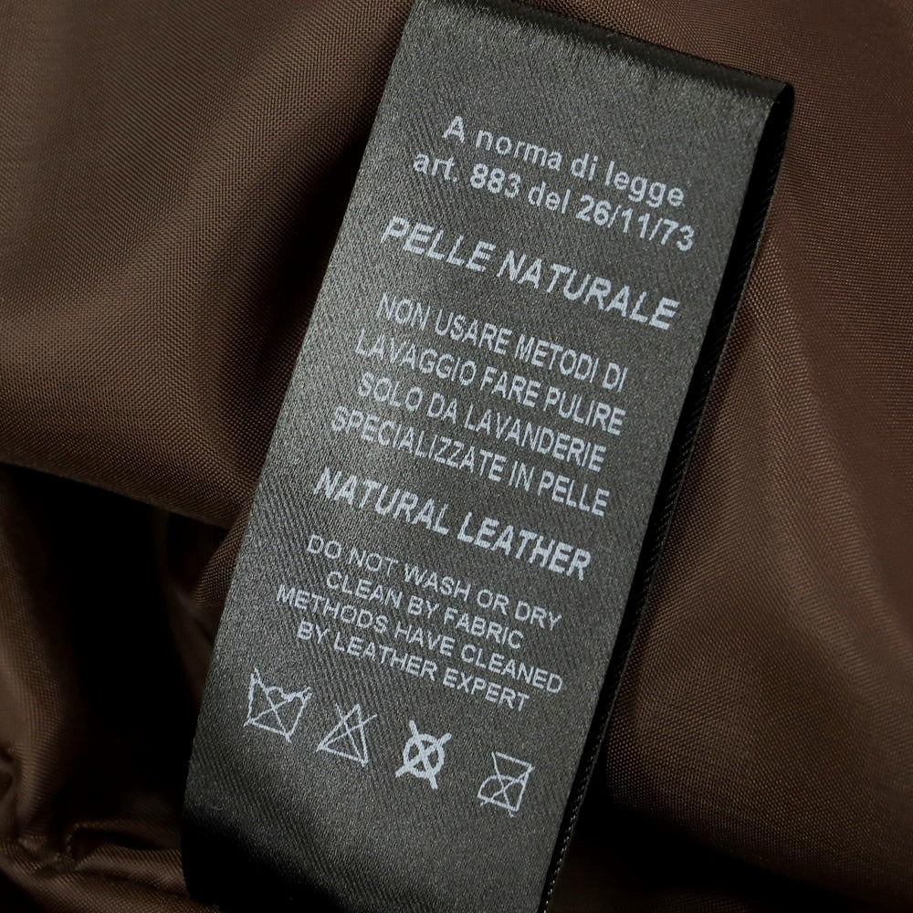 【中古】マスターペレ MASTERPELLE レザー 中綿入り シングル ライダースジャケット ダークブラウン【 XXL 】【 状態ランクB 】【 メンズ 】