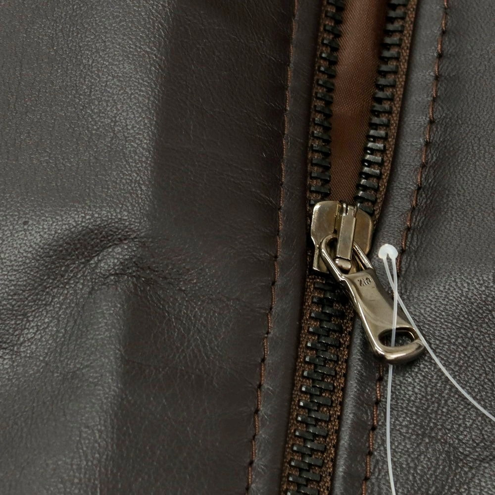 【中古】マスターペレ MASTERPELLE レザー 中綿入り シングル ライダースジャケット ダークブラウン【 XXL 】【 状態ランクB 】【 メンズ 】