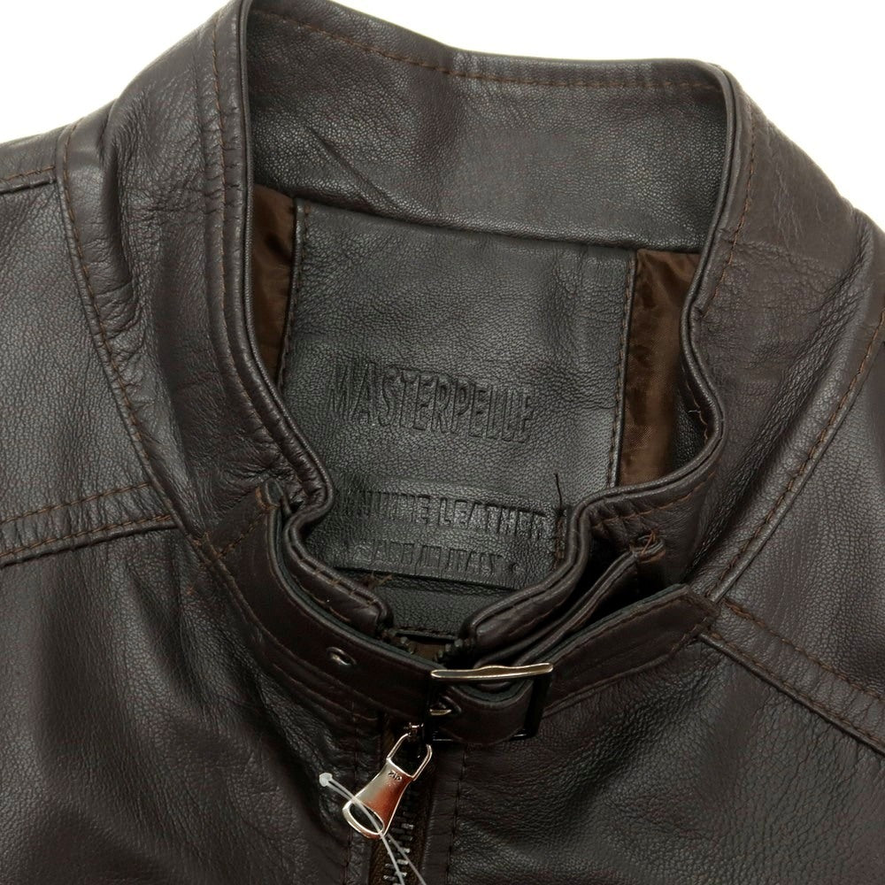 【中古】マスターペレ MASTERPELLE レザー 中綿入り シングル ライダースジャケット ダークブラウン【 XXL 】【 状態ランクB 】【 メンズ 】